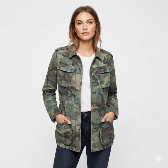 Free People Jackets & Blazers - Free People Utility Jacket Not Your Brothers Camo Cotton Small